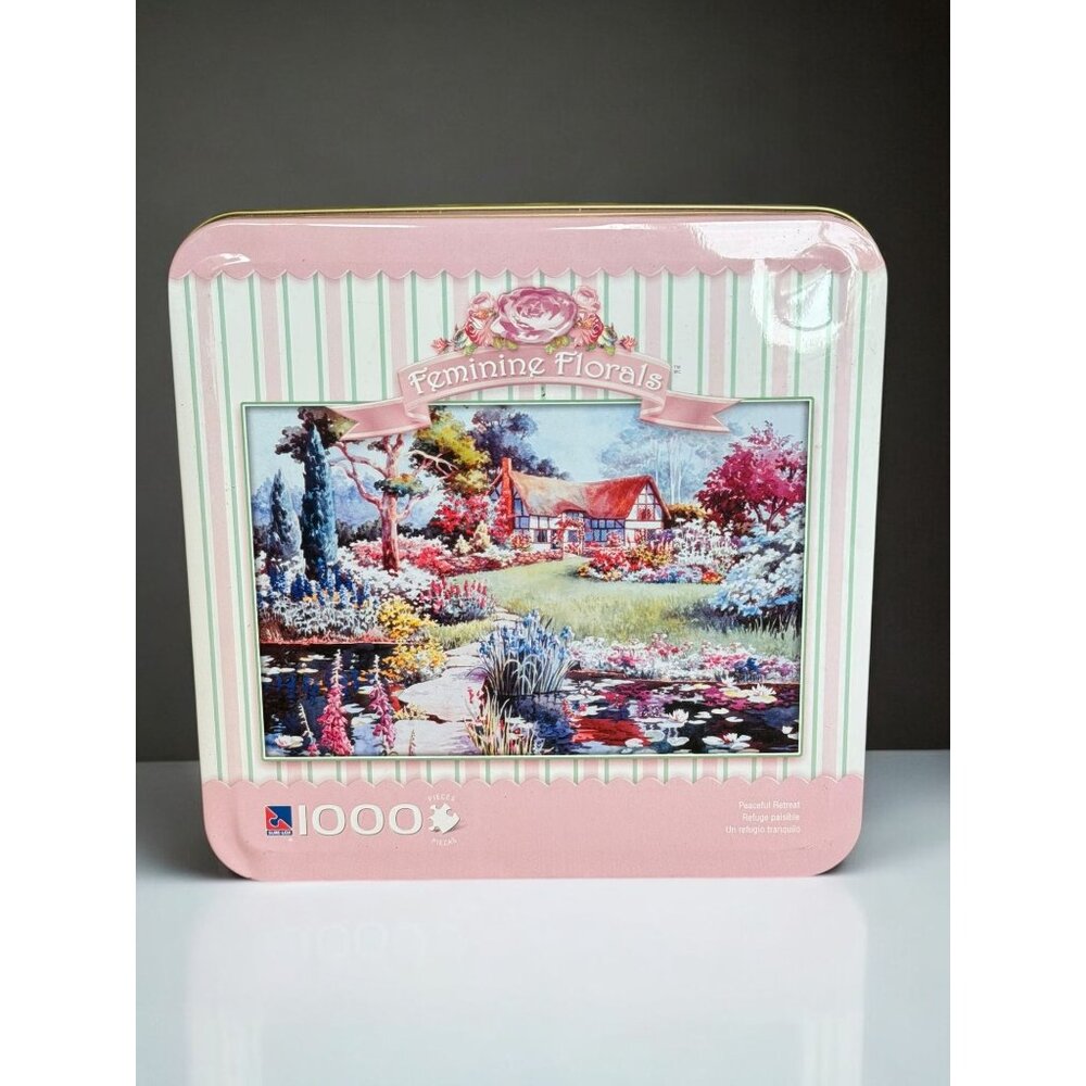 Feminine Florals 1000-Piece Jigsaw Puzzle In Decorative Tin